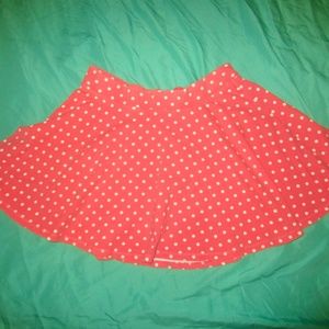 Coral Polka Dot Skirt
